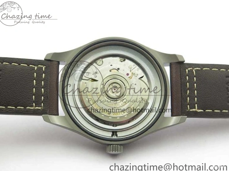 MIROTIME 0323 Mark XVIII IW327006 Titanium V7F 1:1 Best Edition Black Dial on Brown Leather Strap A Attractive 7080